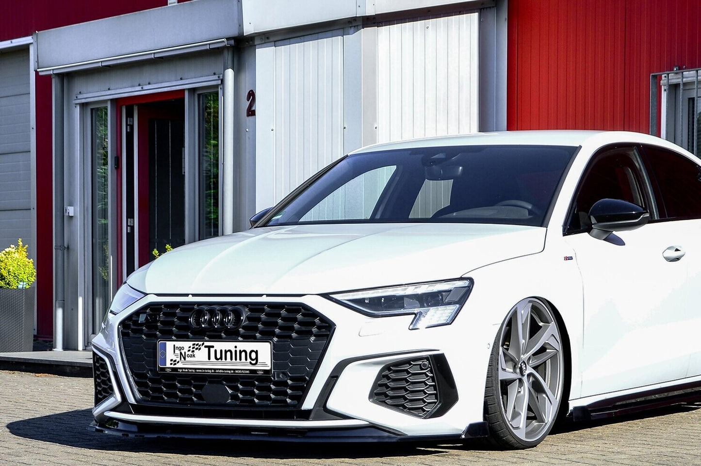 CUP Frontspoilerlippe ABS mit Seitenwing Audi A3, 8Y Schwarz Glanz