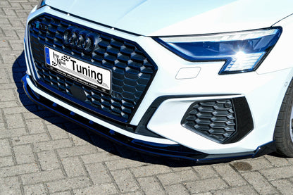CUP Frontspoilerlippe ABS mit Seitenwing Audi A3, 8Y Schwarz Glanz