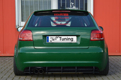 Gefräster Heckansatz Audi A3 8P, 8PA Sportback Facelift Schwarz Matt