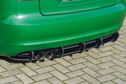 Gefräster Heckansatz Audi A3 8P, 8PA Sportback Facelift Schwarz Matt