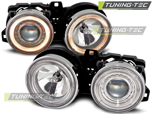 Tuning-Tec Angel Eyes Scheinwerfer für BMW 3er E30 82-94 chrom