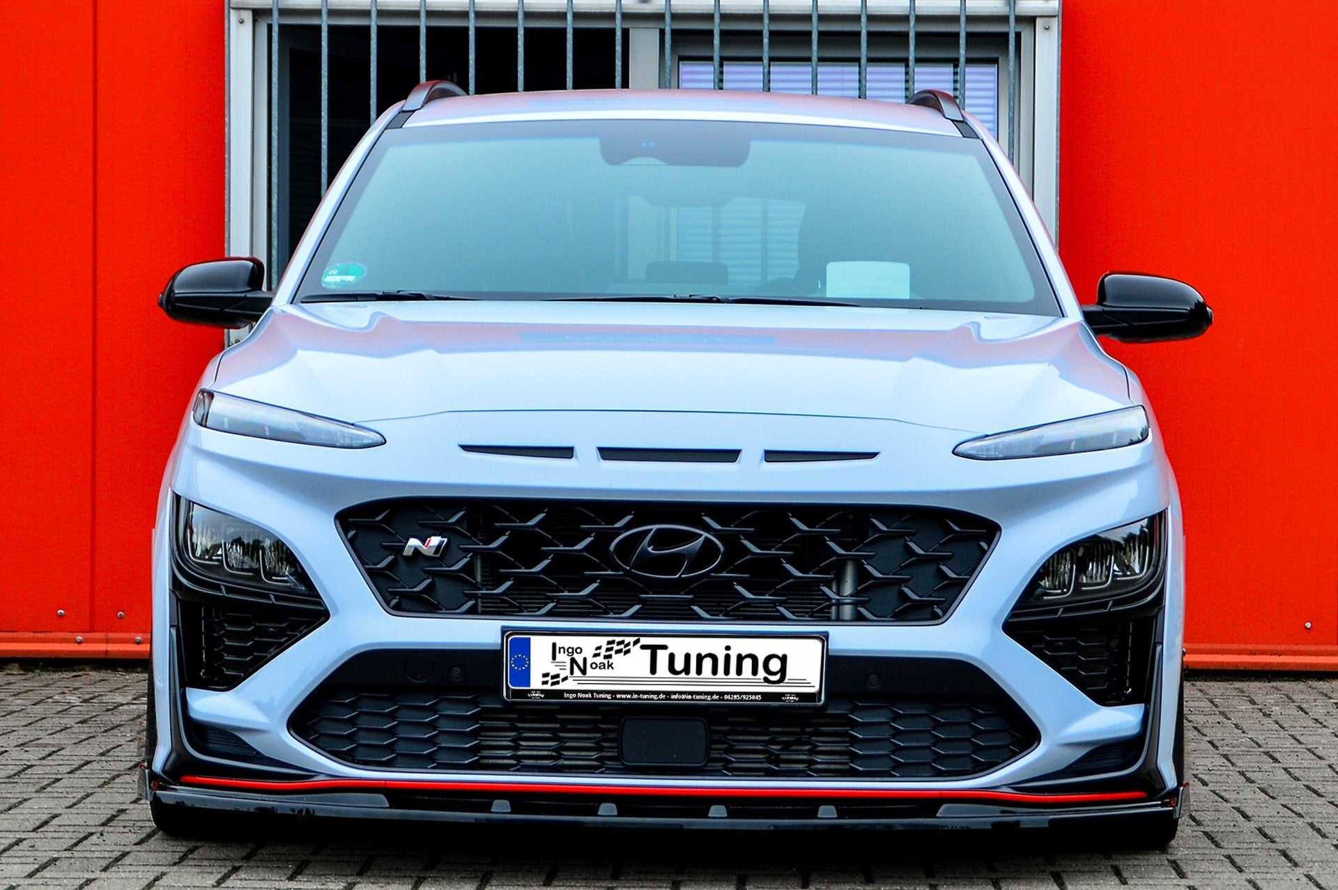 CUP Frontspoilerlippe ABS mit Flaps Hyundai Kona N ab Bj.: 2020- Schwarz Glanz