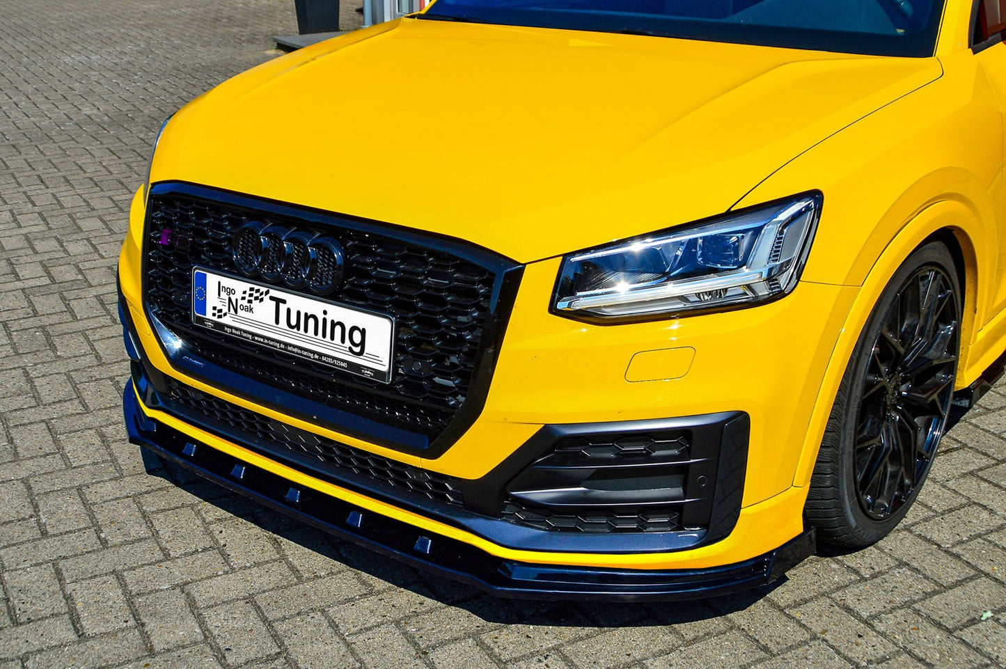 CUP Frontspoilerlippe ABS mit Seitenwing Audi Q2 GA, MK1 Sport Schwarz Glanz