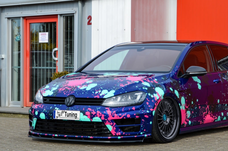CUP Frontspoilerlippe mit Wing ABS Volkswagen Golf 7 R Schwarz Glanz