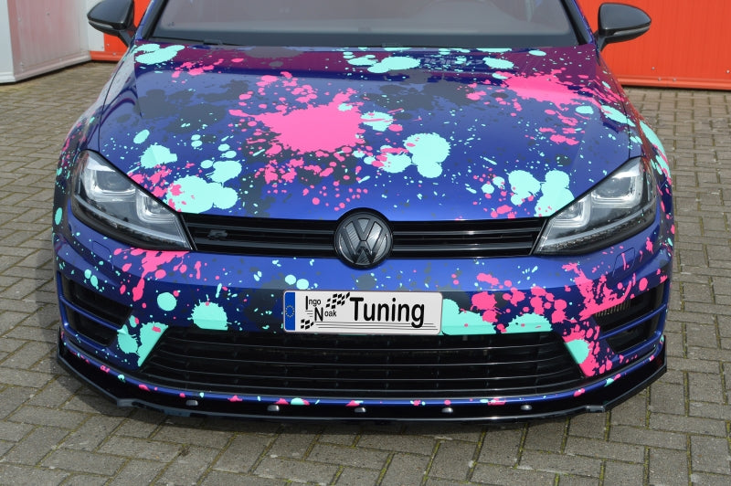CUP Frontspoilerlippe mit Wing ABS Volkswagen Golf 7 R Schwarz Matt
