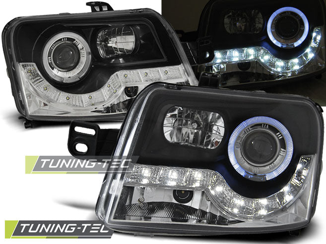 Tuning-Tec LED Tagfahrlicht Scheinwerfer für Fiat Panda 03-12 schwarz