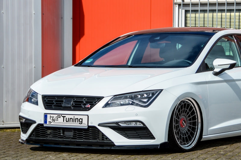 CUP Frontspoilerlippe ABS mit Seitenwing Seat Leon 3, Facelift Schwarz Matt