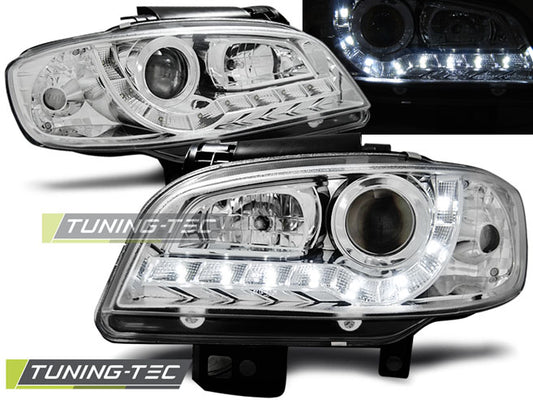 Tuning-Tec LED Tagfahrlicht Scheinwerfer für Seat Ibiza 6K / Cordoba 99-02 chrom