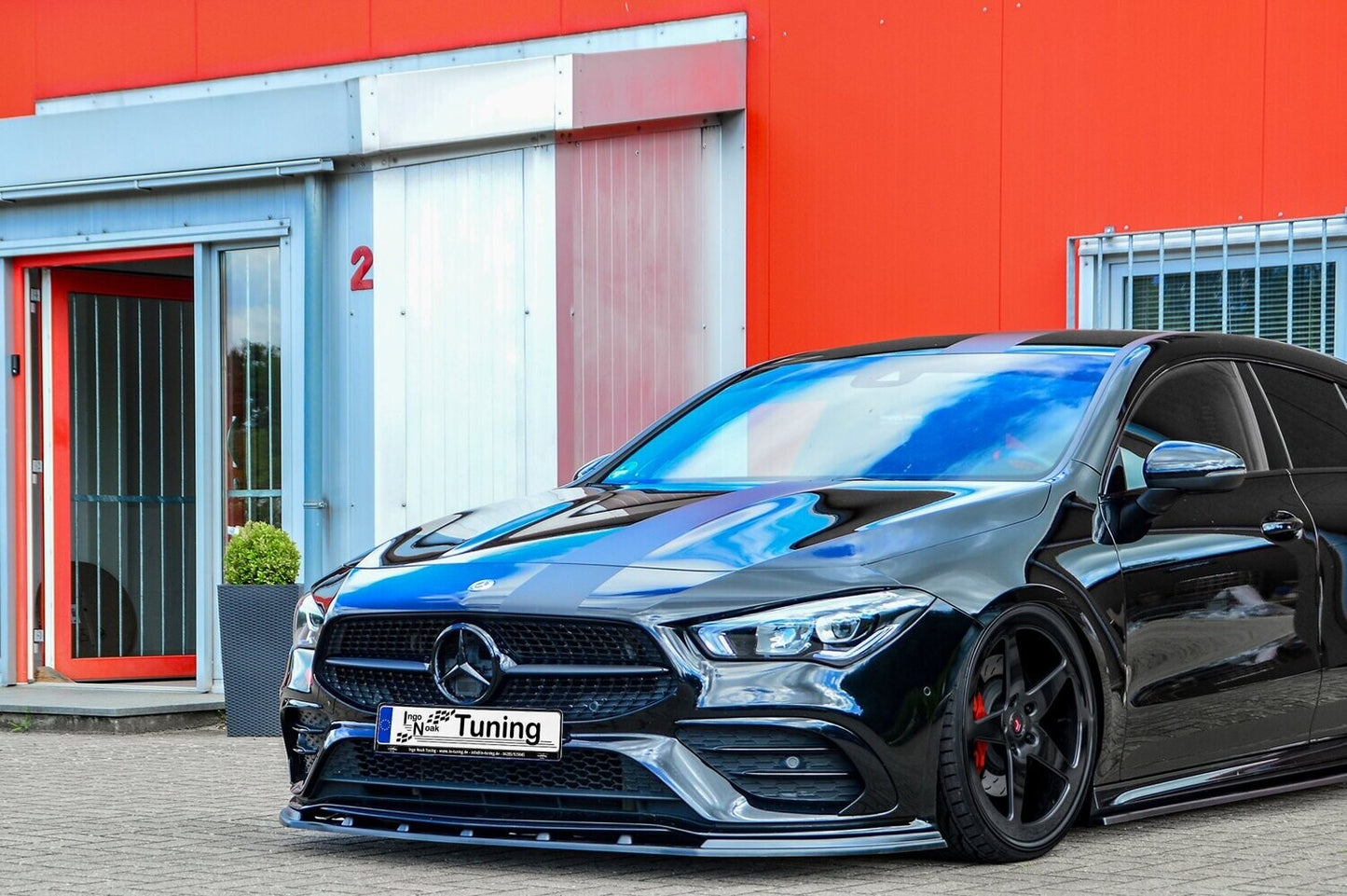 CUP Frontspoilerlippe ABS Mercedes Benz CLA C118 Limousine Schwarz Matt