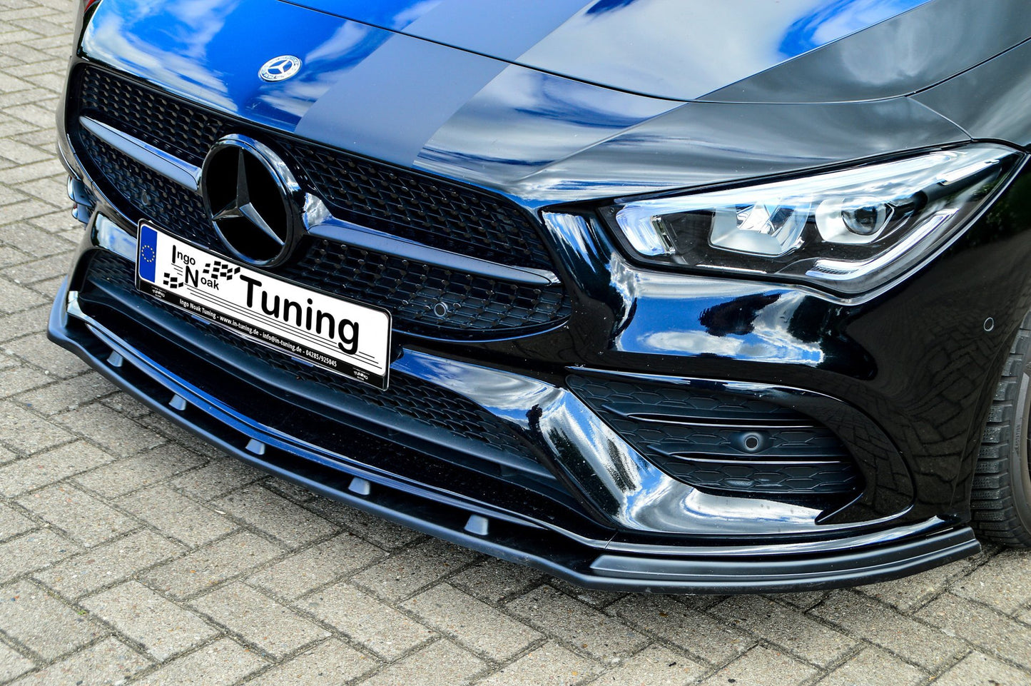 CUP Frontspoilerlippe ABS Mercedes Benz CLA C118 Limousine Schwarz Matt