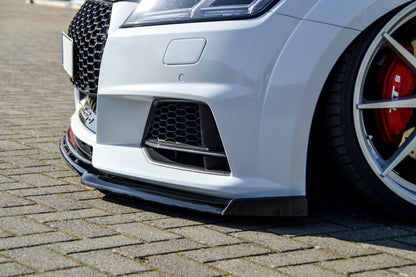 CUP Frontspoilerlippe Phase 2 mit Seitenwing Audi TT 8S, S-Line Schwarz Glanz