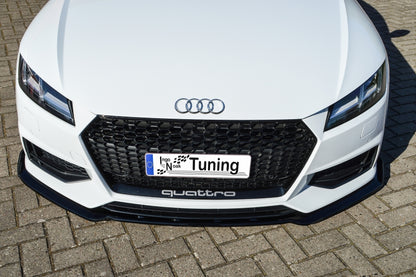 CUP Frontspoilerlippe Phase 2 mit Seitenwing Audi TT 8S, S-Line Schwarz Glanz