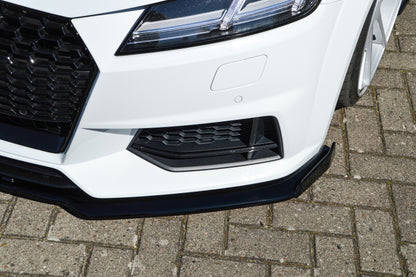 CUP Frontspoilerlippe Phase 2 mit Seitenwing Audi TT 8S Schwarz Glanz