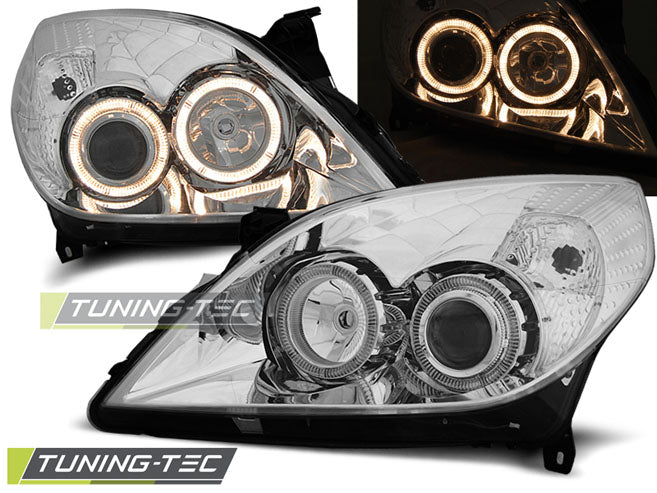 Tuning-Tec Angel Eyes Scheinwerfer für Opel Vectra C / Signum Facelift 05-08 chrom