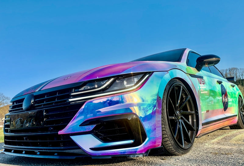 CUP Frontspoilerlippe ABS mit Seitenwing Volkswagen Arteon R-Line Schwarz Glanz