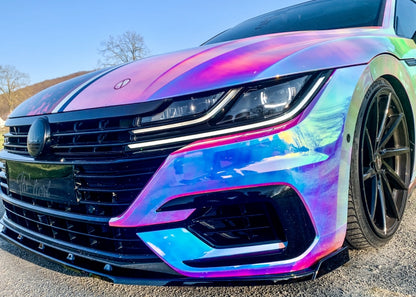 CUP Frontspoilerlippe ABS mit Seitenwing Volkswagen Arteon R-Line Schwarz Glanz