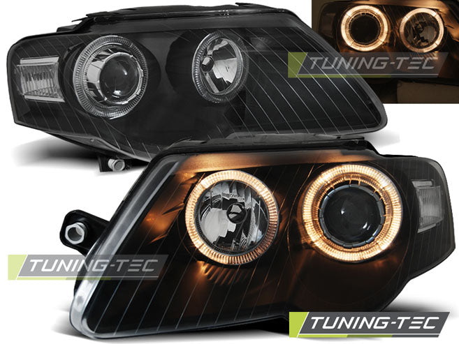 Tuning-Tec Angel Eyes Scheinwerfer für VW Passat 3C B6 05-10 schwarz