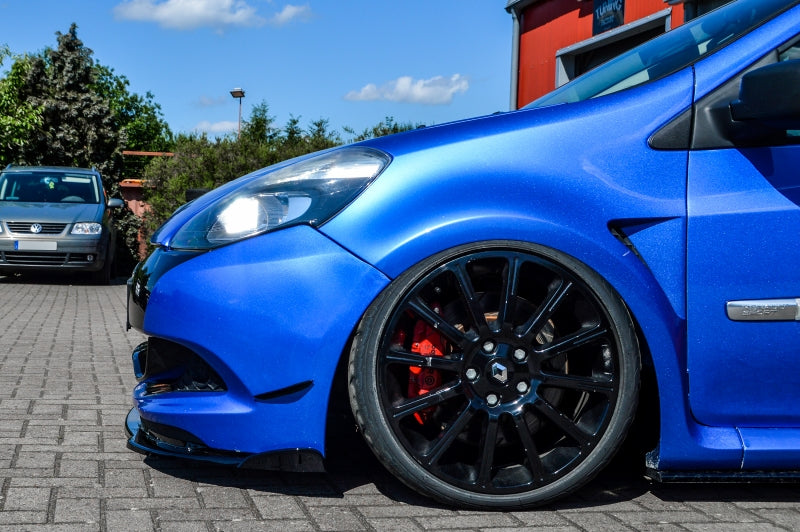 CUP Frontspoilerlippe mit Wing ABS Renault Clio 3, RS Phase 2 Schwarz Matt