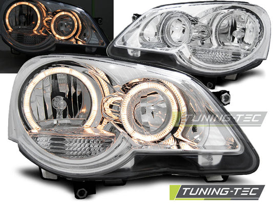 Tuning-Tec Angel Eyes Scheinwerfer für VW Polo 9N3 05-09 chrom