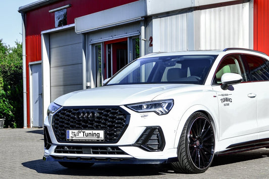 CUP Frontspoilerlippe ABS mit Seitenwing Audi Q3, Typ F3N Schwarz Glanz