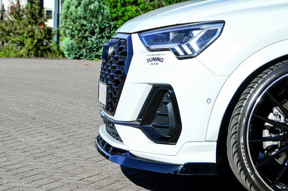 CUP Frontspoilerlippe ABS mit Seitenwing Audi Q3, Typ F3N Schwarz Glanz