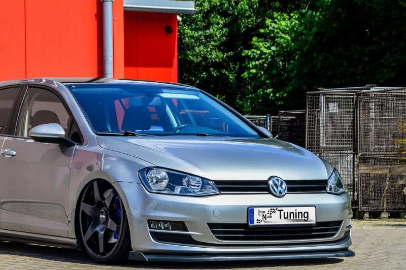 CUP Frontspoilerlippe ABS mit Seitenwing Volkswagen Golf 7 Typ AU Schwarz Glanz