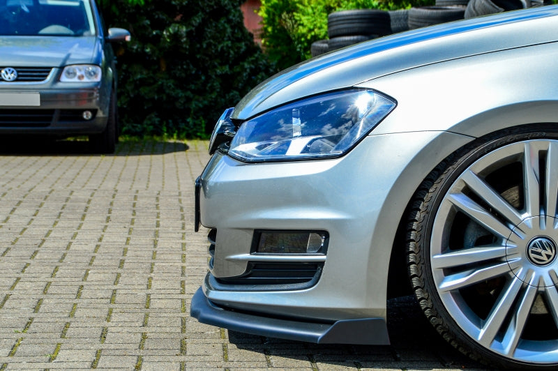 CUP Frontspoilerlippe ABS mit Seitenwing Volkswagen Golf 7 Typ AU Schwarz Glanz