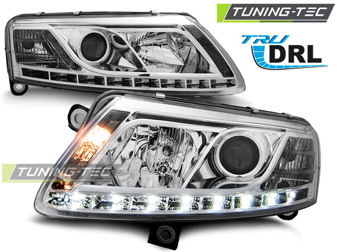 Tuning-Tec LED Tagfahrlicht Scheinwerfer für Audi A6 C6 (4F) 04-08 chrom