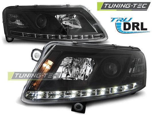 Tuning-Tec LED Tagfahrlicht Scheinwerfer für Audi A6 C6 (4F) 04-08 schwarz