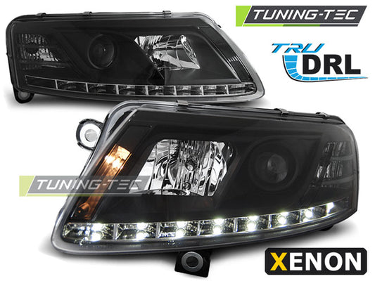 Tuning-Tec Xenon LED Angel Eyes Scheinwerfer für Audi A6 C6 (4F) 04-08 schwarz