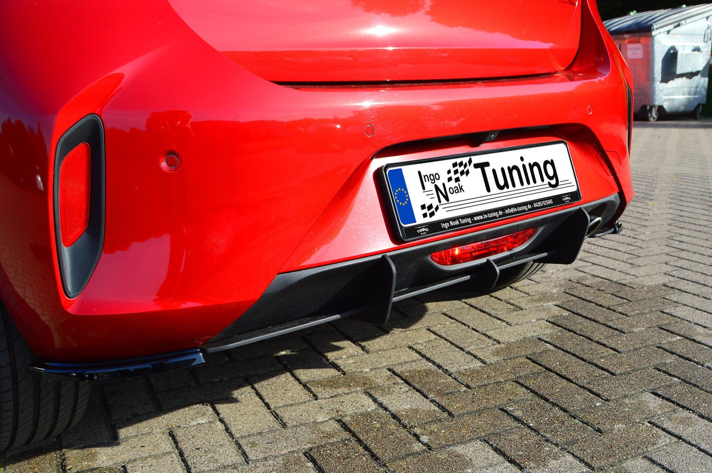 Gefräster Heckansatz Opel Corsa F, GS-Line ab Bj.: 2019- Schwarz Matt