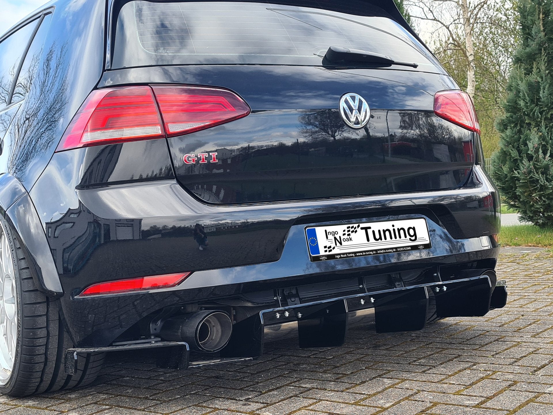 Gefräster Heckansatz Volkswagen Golf 7 GTI + GTD Typ AU Schwarz Matt