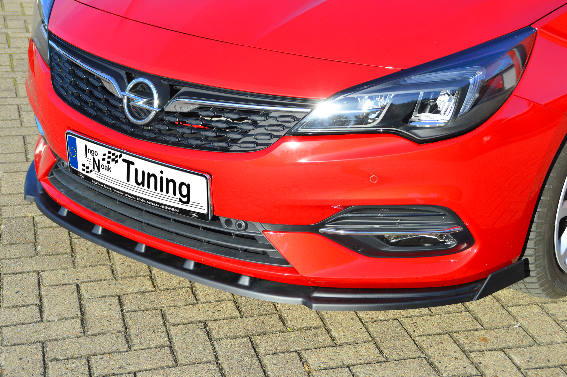 CUP Frontspoilerlippe ABS mit Seitenwing Opel Astra K, Schrägheck Schwarz Matt