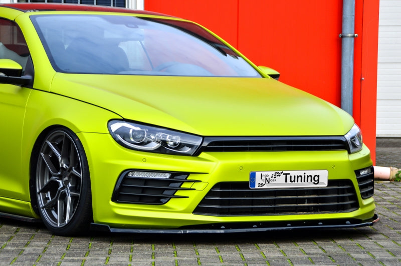 CUP Frontspoilerlippe Phase 2 mit Seitenwing Volkswagen Scirocco R Facelift Schwarz Glanz