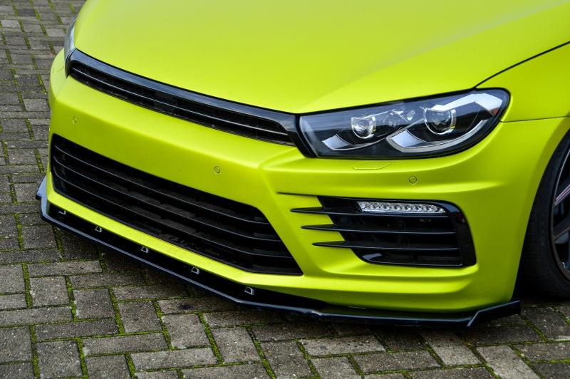 CUP Frontspoilerlippe Phase 2 mit Seitenwing Volkswagen Scirocco R Facelift Schwarz Glanz