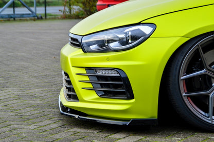 CUP Frontspoilerlippe Phase 2 mit Seitenwing Volkswagen Scirocco R Facelift Schwarz Glanz