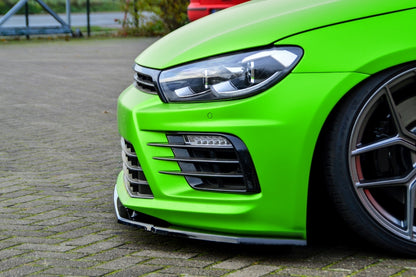 CUP Frontspoilerlippe ABS, Phase 2 Volkswagen Scirocco R Facelift Schwarz Glanz