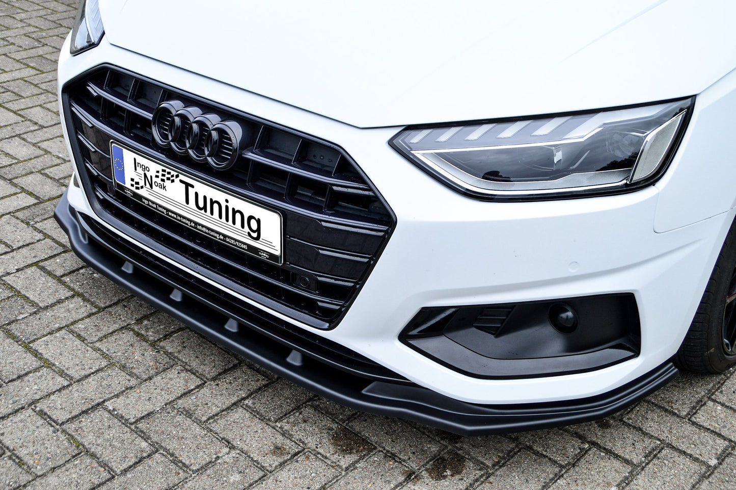 CUP Frontspoilerlippe ABS Audi A4 Facelift, B9 8W ab Bj.:2019- Schwarz Glanz