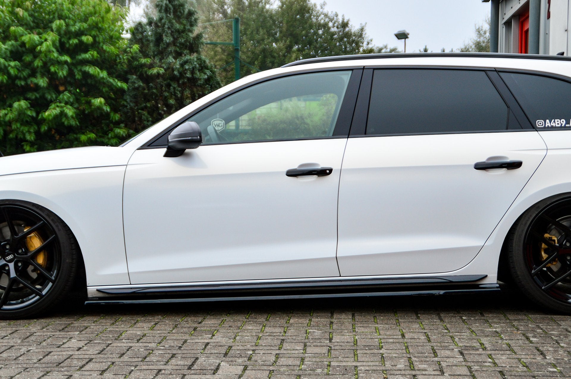Seitenschwellersatz ABS Audi A4 S-Line + S4 Typ: B9 Schwarz Matt