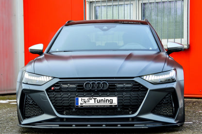 CUP Frontspoilerlippe ABS Audi RS6, Typ C8 4K ab Bj.:2019 - Schwarz Glanz