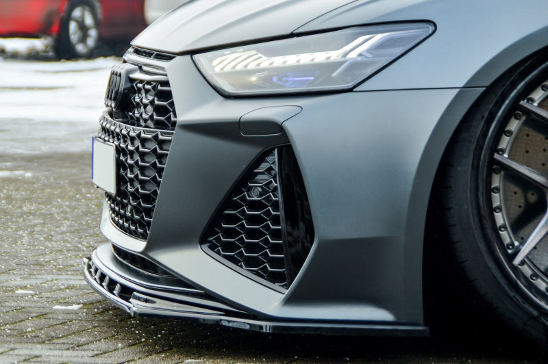 CUP Frontspoilerlippe ABS Audi RS6, Typ C8 4K ab Bj.:2019 - Schwarz Glanz