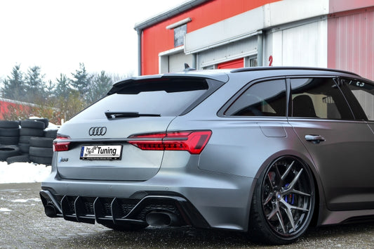 Gefräster Heckansatz Audi RS6, Typ C8 4K ab Bj.:2019 - Schwarz Matt
