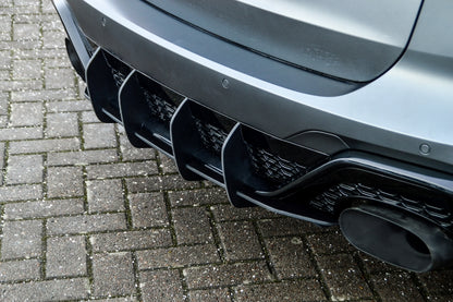 Gefräster Heckansatz Audi RS6, Typ C8 4K ab Bj.:2019 - Schwarz Matt
