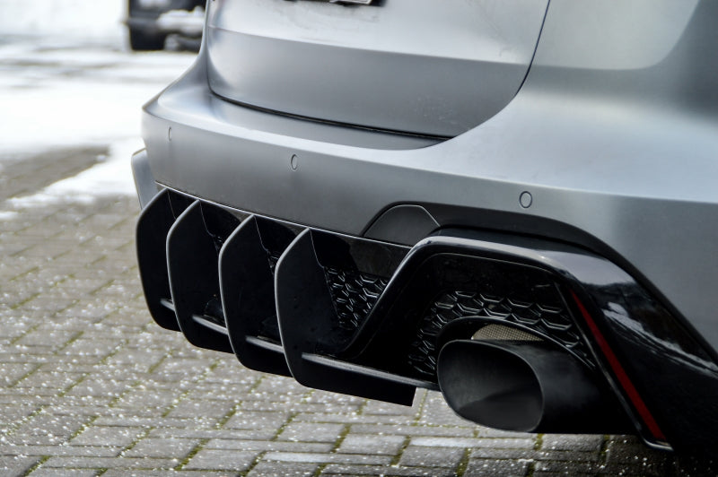 Gefräster Heckansatz Audi RS6, Typ C8 4K ab Bj.:2019 - Schwarz Matt