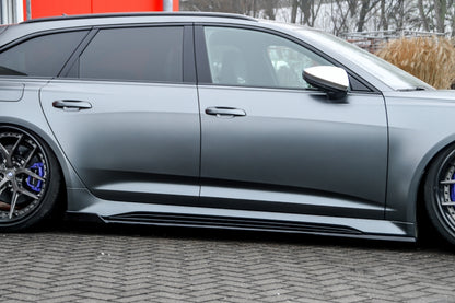 Seitenschwellersatz mit Wing Audi RS6, Typ C8 4K ab Bj.:2019 - Schwarz Glanz