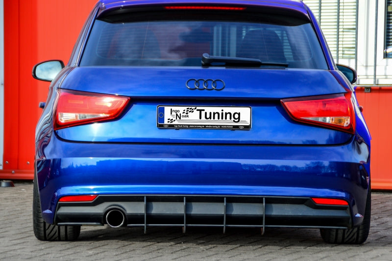 Gefräster Heckansatz Audi A1 (8X) + Sportback ab Bj.2014 Schwarz Matt