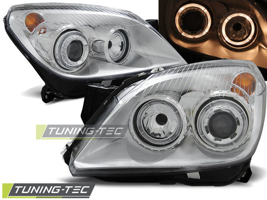 Tuning-Tec Angel Eyes Scheinwerfer für Opel Astra H 04-09 chrom