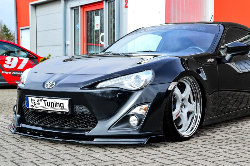 CUP Frontspoilerlippe ABS mit Seitenwing Toyota GT86, ZN Schwarz Matt