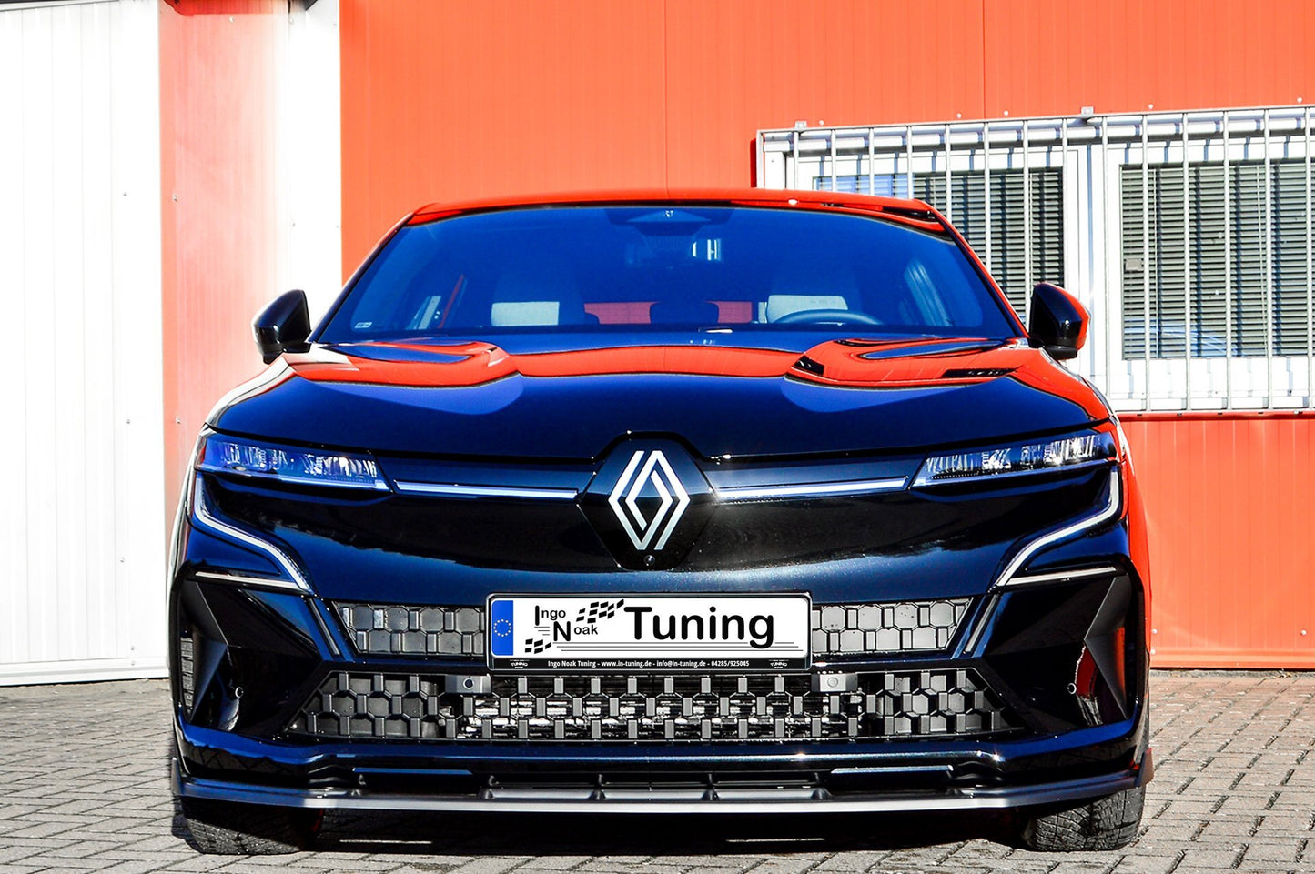 CUP Frontspoilerlippe mit Seitenwing Renault Megane E-Tech Elektric Typ: RCB Schwarz Glanz