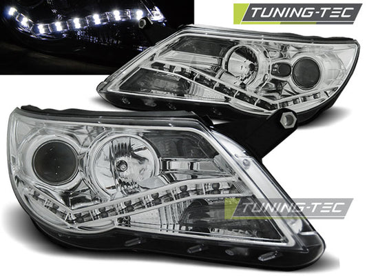 Tuning-Tec LED Tagfahrlicht Scheinwerfer für VW Tiguan (5N) 07-11 chrom